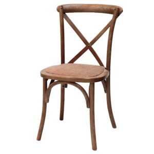 Chaise empilable Crossback en bois d'orme (marron) - 45 x 42 x 90 cm