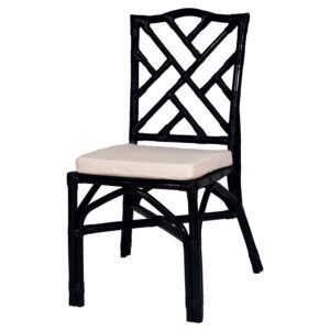 Chaise en rotin Novo Noire pour Événements - 48,5 x 57,5 x 96 cm